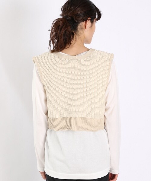 LOWRYS FARM（ローリーズファーム）の「２ＷＡＹニットビスチェ（トップス・ブラック/レッド/ベージュ/グリーン）」の7枚目の写真