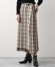 PAGEBOY | ウールチェックラップスカート(スカート)
