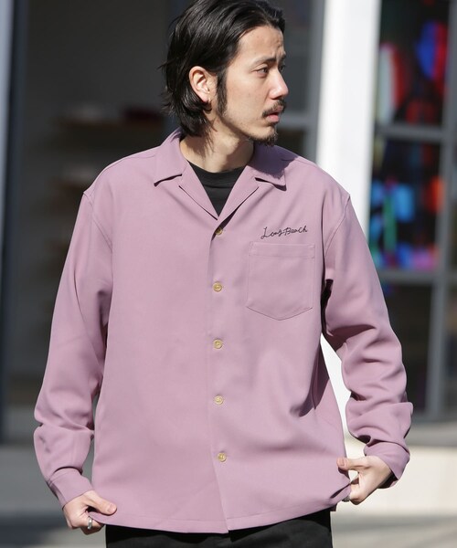 URBAN RESEARCH Sonny Label（アーバンリサーチサニーレーベル）の「L.A.モチーフ刺繍シャツ（その他・メンズ・アイボリー/ベージュ/ライトカーキ/パープル・M/L）」の4枚目の写真