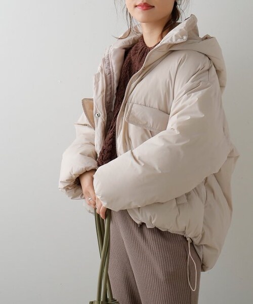 frames RAY CASSIN（フレームスレイカズン）の「フラップポケットオーバーサイズダウン（ジャケット/アウター・レディース・黒/カーキ/ベージュ・FREE）」の3枚目の写真