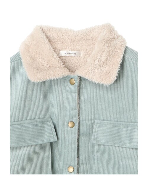 earth music&ecology（アースミュージックアンドエコロジー）の「【Special Price】SLS コーデュロイボアブルゾン（ジャケット/アウター・アイボリー/キャメル/サックスブルー/パープル・F）」の3枚目の写真