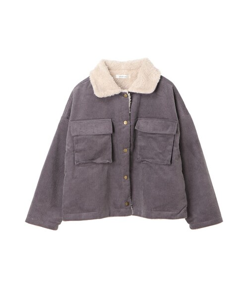 earth music&ecology（アースミュージックアンドエコロジー）の「【Special Price】SLS コーデュロイボアブルゾン（ジャケット/アウター・アイボリー/キャメル/サックスブルー/パープル・F）」の13枚目の写真