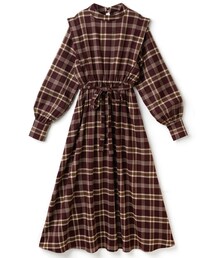 GRL | ウエストリボン付きチェック柄ワンピース(ワンピース)