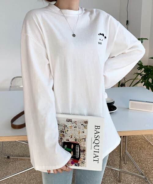 DHOLIC(ディーホリック)の「blotプリントTシャツ(Tシャツ/カットソー・レディース・ブラック/ホワイト・ONESIZE)」の2枚目の写真