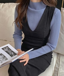 DHOLIC | ハーフネックスリムリブニット(ニット/セーター)