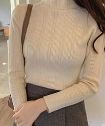 DHOLIC | ハーフネックスリムリブニット(ニット/セーター)