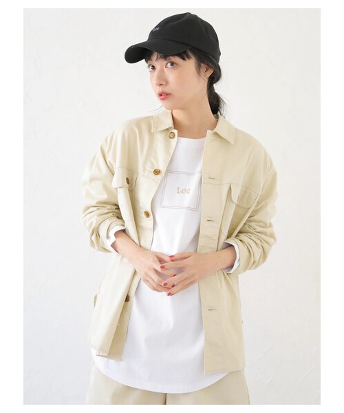 earth music&ecology(アースミュージックアンドエコロジー)の「【先行予約】Lee×earth シャツジャケット(ジャケット/アウター・ベージュ/イエロー/ミント・S/M)」の22枚目の写真