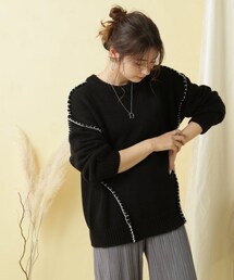 frames RAY CASSIN（フレームスレイカズン）の「【WEB限定】ハンドステッチニットプルオーバー（トップス）」