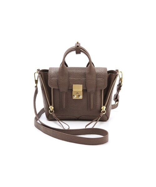 3.1 Phillip Lim(スリーワンフィリップリム)の「3.1 Phillip Lim Pashli Mini Satchel(ショルダーバッグ・Taupe/Black/Ink・One Size)」の6枚目の写真