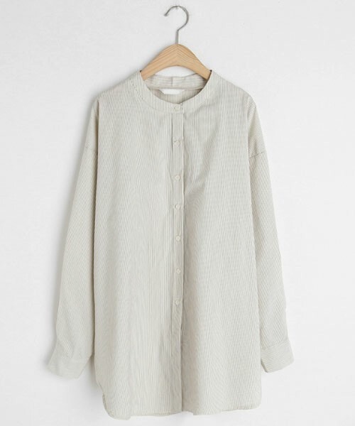 DHOLIC（ディーホリック）の「2TYPEバンドカラーシャ（シャツ/ブラウス・レディース・ピンク/ホワイト/その他/イエロー・FREE）」の3枚目の写真