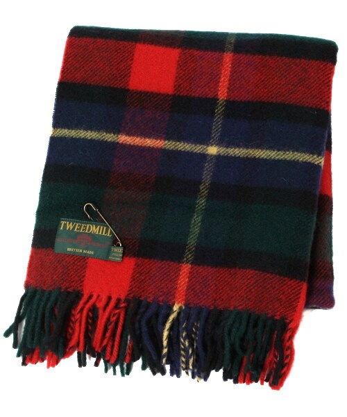 TWEED MILL(ツイードミル)の「チェックブランケット(その他・ホワイト/ブルー・ONE SIZE)」の2枚目の写真
