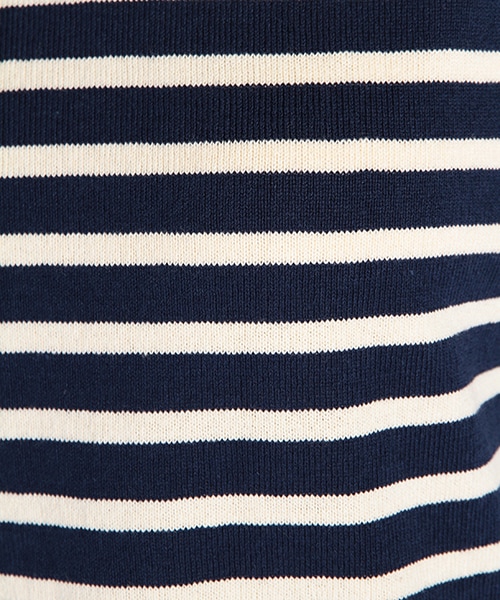 DOUBLE NAME（ダブルネーム）の「Ｕ．Ｓ．Ａ．空紡糸ボーダーＴシャツ（トップス・ネイビー/ワイン/キナリ・FREE）」の7枚目の写真