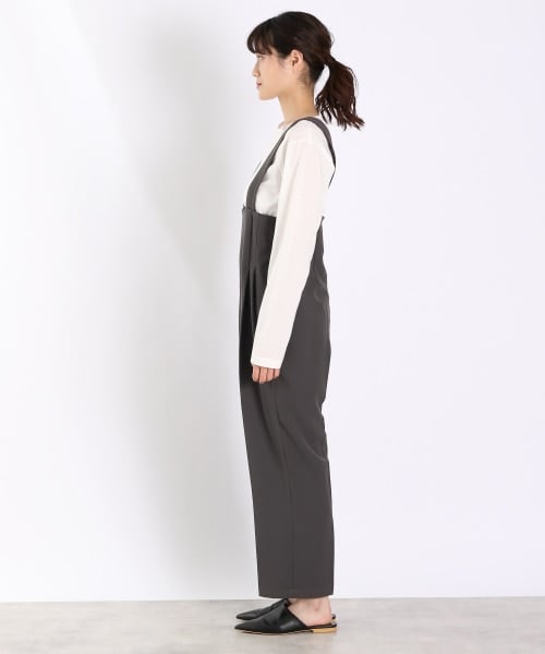 LOWRYS FARM(ローリーズファーム)の「Pツイルサロペット(ワンピース/ドレス・チャコールグレー/ベージュ)」の3枚目の写真