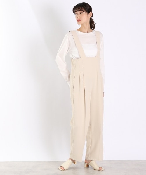 LOWRYS FARM(ローリーズファーム)の「Pツイルサロペット(ワンピース/ドレス・チャコールグレー/ベージュ)」の2枚目の写真