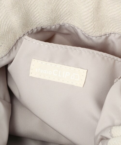 studio CLIP（スタディオクリップ）の「プリントオンアソート巾着バッグ（バッグ・グレージュ/ブラック/ピンク/キナリ/イエロー/ネイビー）」の15枚目の写真