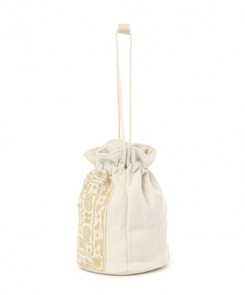 studio CLIP（スタディオクリップ）の「プリントオンアソート巾着バッグ（バッグ・グレージュ/ブラック/ピンク/キナリ/イエロー/ネイビー）」の8枚目の写真