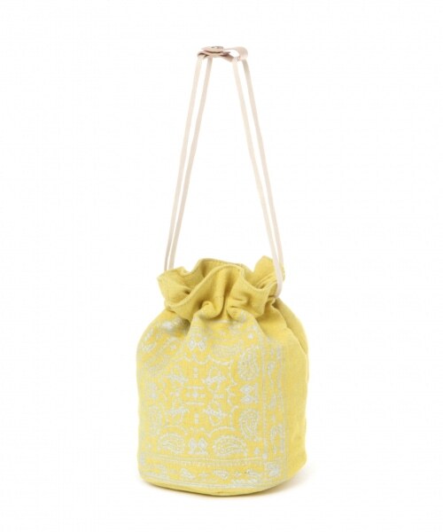 studio CLIP（スタディオクリップ）の「プリントオンアソート巾着バッグ（バッグ・グレージュ/ブラック/ピンク/キナリ/イエロー/ネイビー）」の5枚目の写真