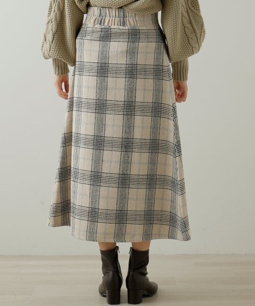 frames RAY CASSIN（フレームスレイカズン）の「BIGチェックAラインスカート（スカート・レディース・ベージュ/ブラウン/オフ白・FREE）」の8枚目の写真