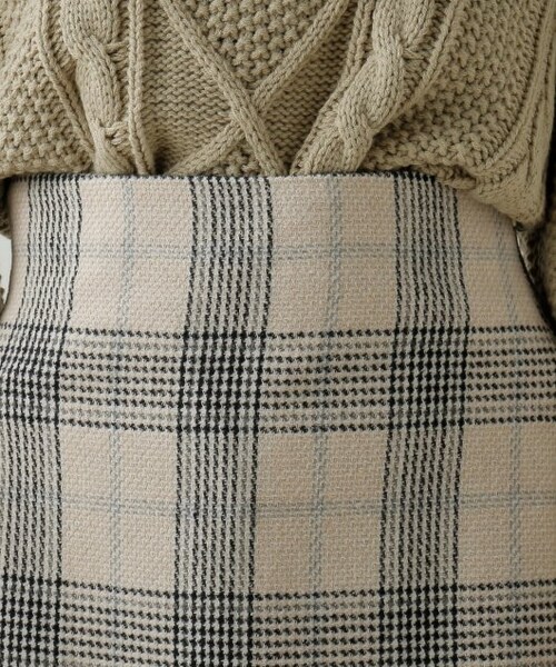 frames RAY CASSIN（フレームスレイカズン）の「BIGチェックAラインスカート（スカート・レディース・ベージュ/ブラウン/オフ白・FREE）」の10枚目の写真