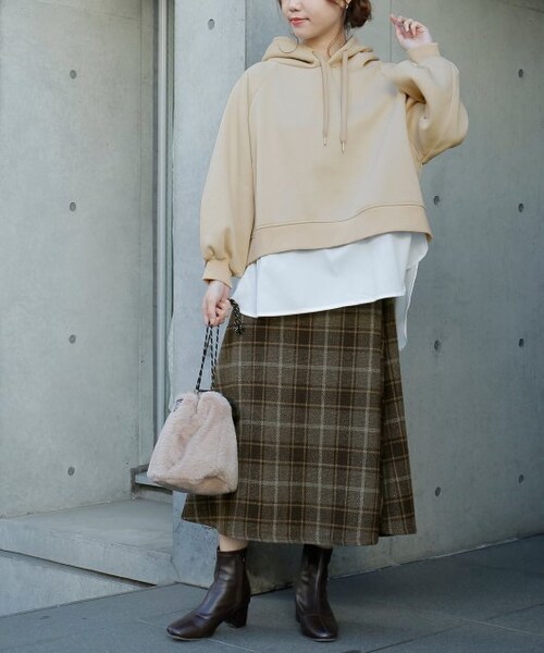 frames RAY CASSIN（フレームスレイカズン）の「BIGチェックAラインスカート（スカート・レディース・ベージュ/ブラウン/オフ白・FREE）」の20枚目の写真