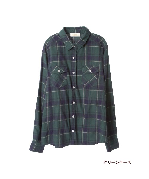 w closet(ダブルクローゼット)の「ビエラ起毛ポケット付チェックシャツ(トップス・レディース・レッドベース/ブルーベース/ネイビーベース/グリーンベース・FREE)」の5枚目の写真