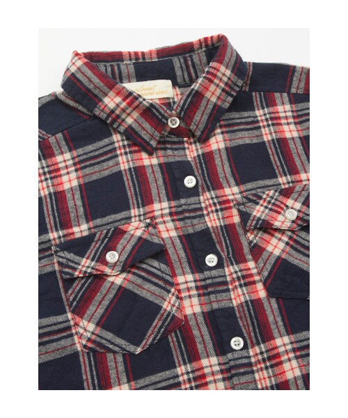 w closet(ダブルクローゼット)の「ビエラ起毛ポケット付チェックシャツ(トップス・レディース・レッドベース/ブルーベース/ネイビーベース/グリーンベース・FREE)」の8枚目の写真