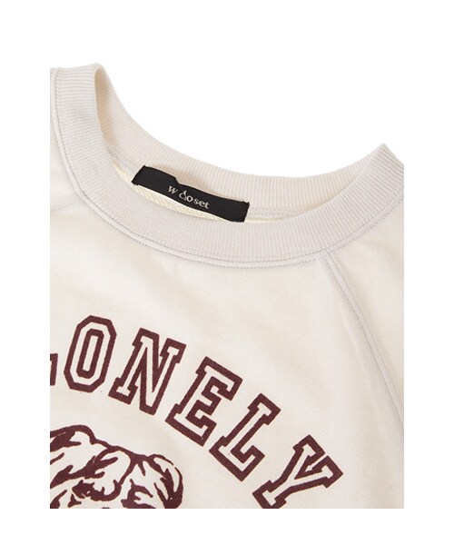 w closet（ダブルクローゼット）の「プリント入り裏毛ラグランプルオーバー（トップス・レディース・オフホワイト/グレー/D.グリーン/ブラック・FREE）」の8枚目の写真