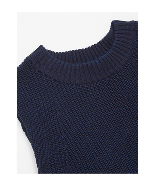 w closet(ダブルクローゼット)の「両畦編みハイネックニットベスト(トップス・レディース・オフMIX/ベージュMIX/ネイビーMIX・FREE)」の7枚目の写真