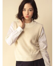 w closet | 両畦編みハイネックニットベスト(トップス)