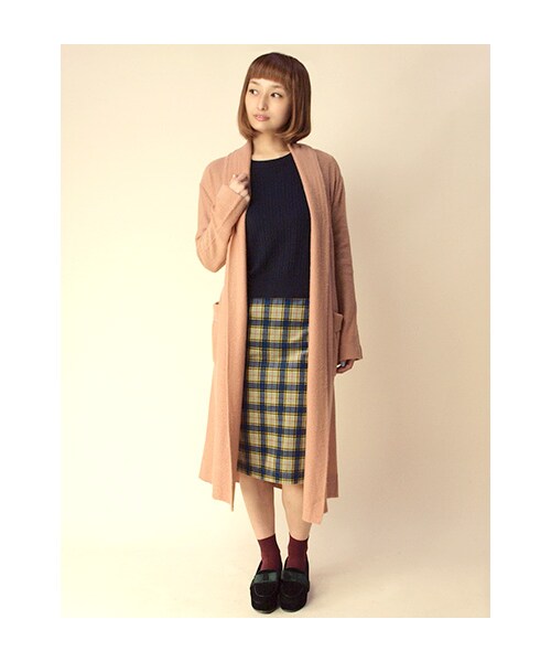 w closet（ダブルクローゼット）の「ガウン風ロングカーディガン（トップス・レディース・ピンクベージュ/グレーブルー/ネイビー・FREE）」の10枚目の写真