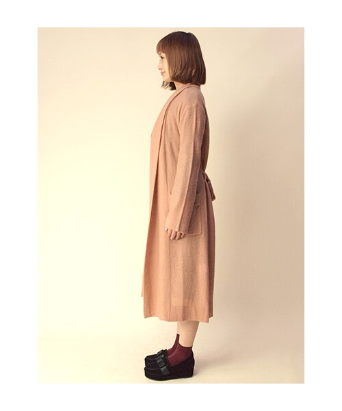 w closet（ダブルクローゼット）の「ガウン風ロングカーディガン（トップス・レディース・ピンクベージュ/グレーブルー/ネイビー・FREE）」の5枚目の写真