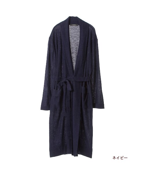 w closet（ダブルクローゼット）の「ガウン風ロングカーディガン（トップス・レディース・ピンクベージュ/グレーブルー/ネイビー・FREE）」の4枚目の写真