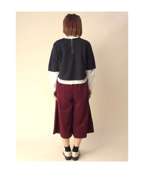 w closet（ダブルクローゼット）の「16Wコーデュロイミモレ丈ワイドパンツ（パンツ・レディース・ライトサックス/ワイン/ブラック・FREE）」の6枚目の写真