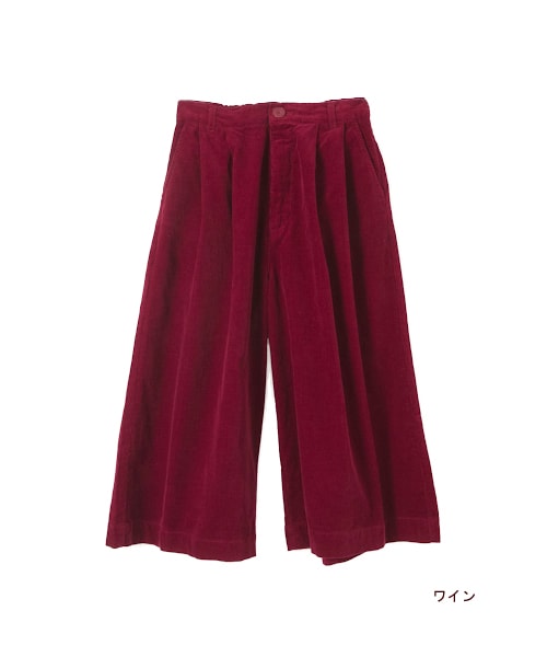 w closet（ダブルクローゼット）の「16Wコーデュロイミモレ丈ワイドパンツ（パンツ・レディース・ライトサックス/ワイン/ブラック・FREE）」の3枚目の写真