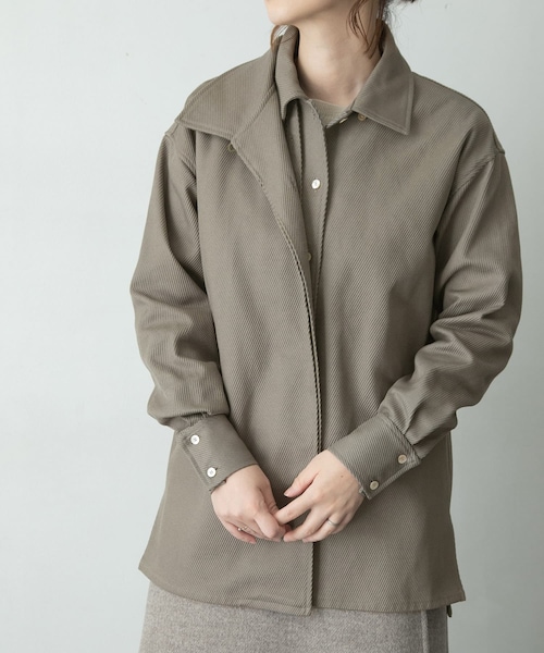 【オープニング 大放出セール】 SEEALL（シーオール）の「SEEALL SHIRTS MILITARY OVERSIZED トップス