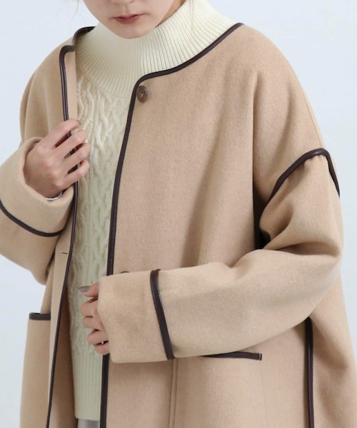 専用です　パイピングコート入り♫カジュアル系お洋服セット ベージュ バイカラーパイピング コート / 自由区 | ファッション通販 【公式通販