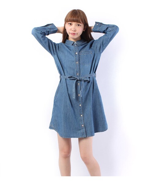 Pageboy ページボーイ の ベルト付きデニムシャツワンピース ワンピース ドレス Wear