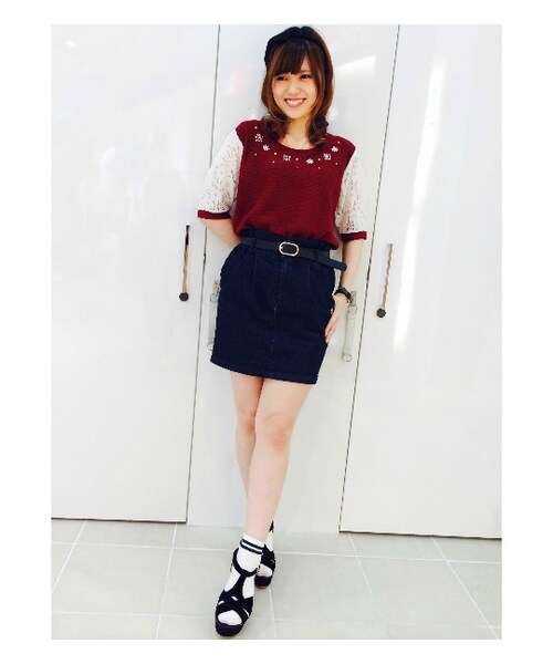 PAGEBOY（ページボーイ）の「【non-no11月号掲載】ベルト付きコーデュロイコクーンスカート（スカート・レディース・アイボリー/イエロー/グリーン/ネイビー/ラベンダー・S/M）」の19枚目の写真