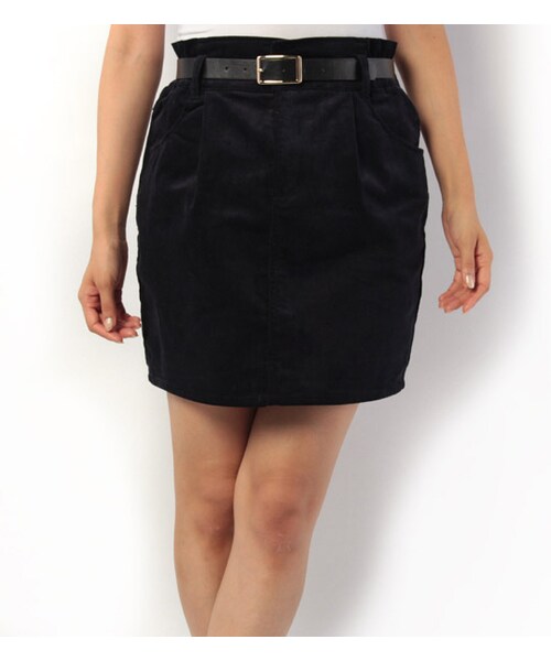 PAGEBOY（ページボーイ）の「【non-no11月号掲載】ベルト付きコーデュロイコクーンスカート（スカート・レディース・アイボリー/イエロー/グリーン/ネイビー/ラベンダー・S/M）」の3枚目の写真