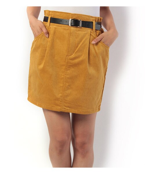 PAGEBOY（ページボーイ）の「【non-no11月号掲載】ベルト付きコーデュロイコクーンスカート（スカート・レディース・アイボリー/イエロー/グリーン/ネイビー/ラベンダー・S/M）」の5枚目の写真