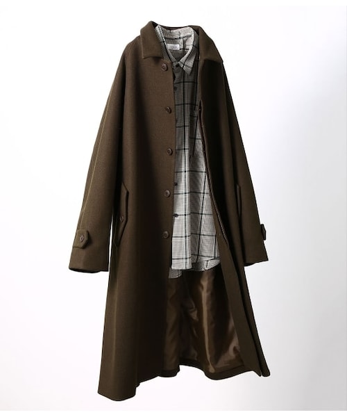 JUNRED(ジュンレッド)の「ドルマンステンカラーコート(ジャケット/アウター・メンズ・ベージュ系/ダークブラウン・L/S/M)」の1枚目の写真