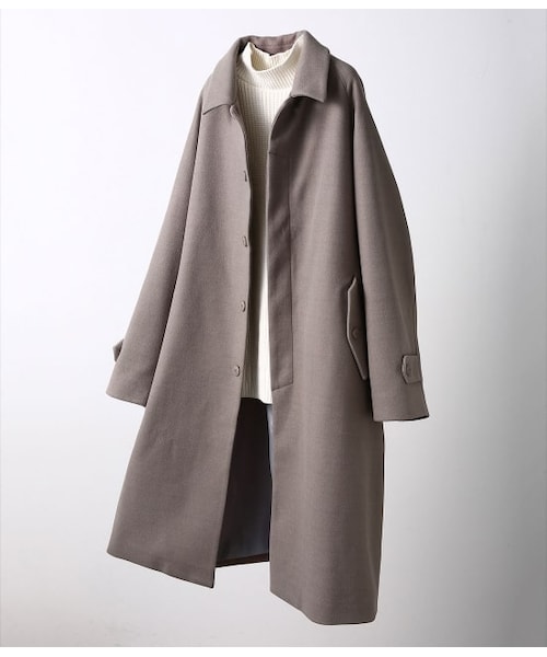 JUNRED(ジュンレッド)の「ドルマンステンカラーコート(ジャケット/アウター・メンズ・ベージュ系/ダークブラウン・L/S/M)」の2枚目の写真