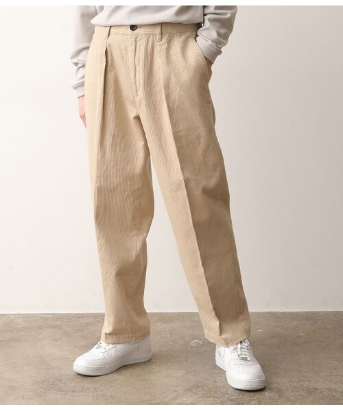 JUNRED(ジュンレッド)の「【セットアップ対応】シャーベットコーデュロイワンタックワイド(パンツ・メンズ・ベージュ/サックス/オフホワイト・S/M/L)」の2枚目の写真