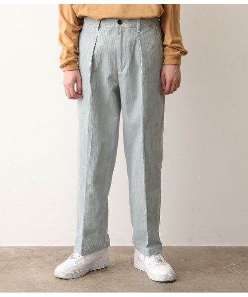 JUNRED(ジュンレッド)の「【セットアップ対応】シャーベットコーデュロイワンタックワイド(パンツ・メンズ・ベージュ/サックス/オフホワイト・S/M/L)」の3枚目の写真