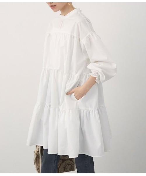 VIS（ビス）の「ティアードミニワンピース（ワンピース/ドレス・レディース・ブラック/ホワイト・F）」の2枚目の写真