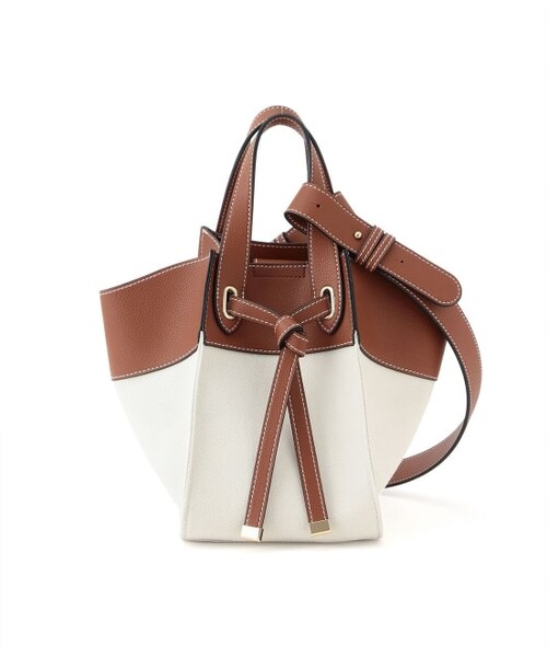 VIS（ビス）の「【マルチWAY】コットンコンビフロントタイバッグ（バッグ・レディース・ブラック/キャメル・F）」の2枚目の写真
