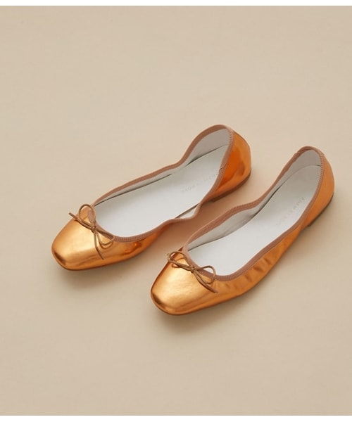 ADAM ET ROPE'（アダムエロペ）の「メタリックバレエシューズ（シューズ・レディース・オレンジ/シルバー/クリーム/ブラック・23.5/23.0/24.0/24.5/22.5）」の3枚目の写真