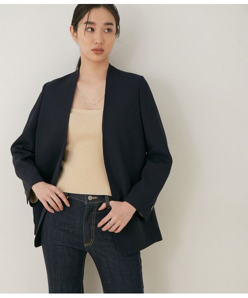 ADAM ET ROPE'（アダムエロペ）の「ニットベアトップ（トップス・レディース・クリーム/ブラック/キミドリ・F）」の3枚目の写真