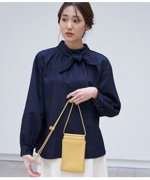 ROPE' PICNIC（ロペピクニック）の「【セットアップ対応】ボウタイ付きデニムブラウス（トップス・レディース）」