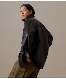 アダムエロペ　レザーシャツ WEB限定】レザーライクオーバーシャツジャケット（ブルゾン）｜SALON
